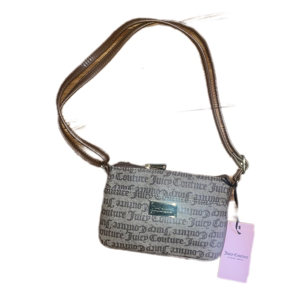 NWT Juicy Couture Tan and Brown Logo Crossbody Bag